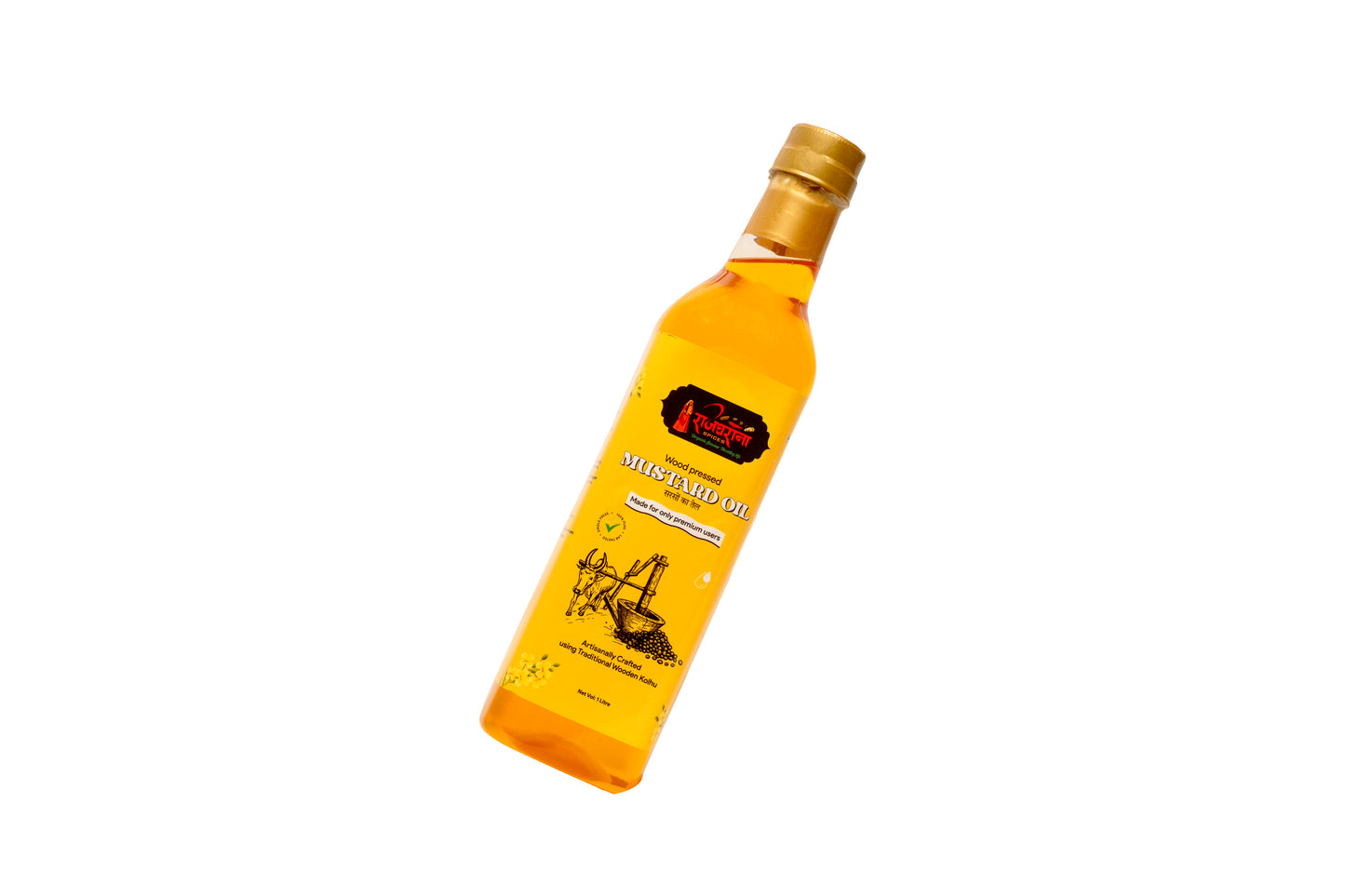 Rajgharana Yellow Mustard Oil – Wood Pressed, Pure & Chemical Free (1L)