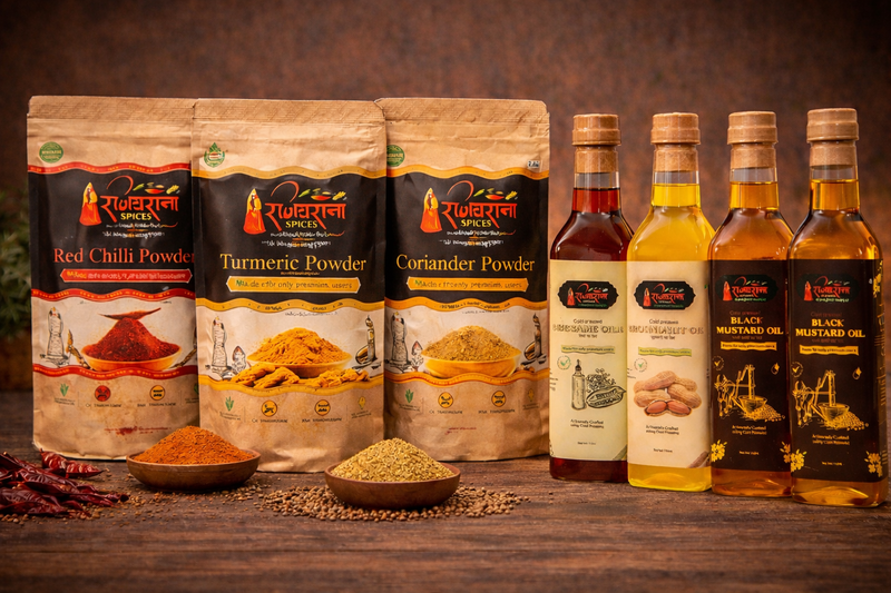 Rajgharana Spices & Oil Combo – Pure, Natural & Value Pack