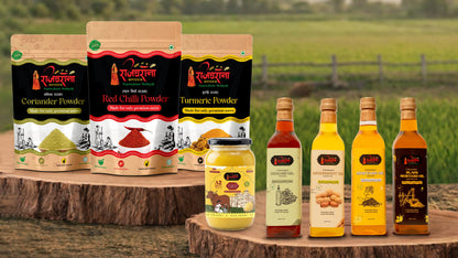 Rajgharana Mega Combo Pack – Spices, Oils & A2 Ghee