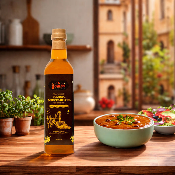 Rajgharana Wood Pressed Black Mustard Oil – Shudh & Traditional (1L)