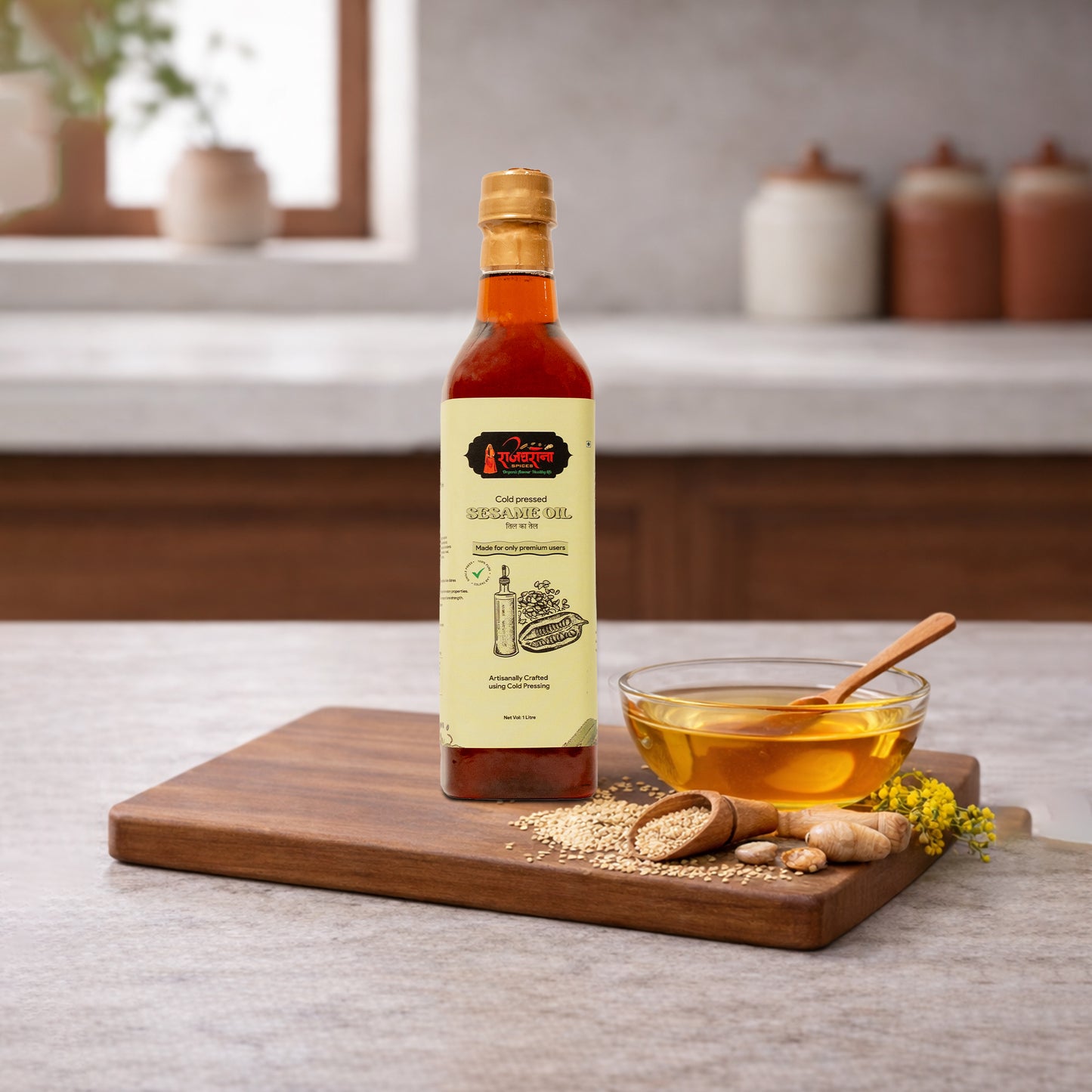 Rajgharana Sesame Oil (Til Oil) – Wood Pressed & Chemical Free (1L)
