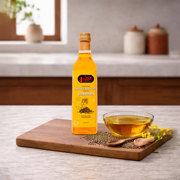 Rajgharana Yellow Mustard Oil – Wood Pressed, Pure & Chemical Free (1L)